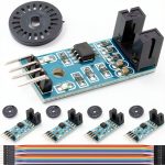 5PCS LM393 Comparator Speed Sensor Module Slot Type IR Optocoupler for Motor Speed Detection Also for MCU Arduino, with Dupont Wire-0