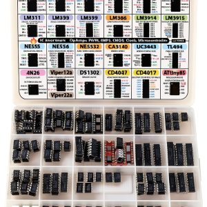 Essential IC Assortment 133 pcs LM318, LM258, LM358, LM224, LM324, LM331, LM311, LM393, LM339, LM386, LM3914, LM3915, NE555, NE556, NE5532, CA3140, UC3843, TL494, 4N26, Viper22a, DS1302, ATtiny85 etc-0